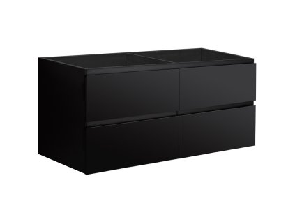 CERANO - Koupelnová skříňka pod umyvadlo Carole - černá matná - 119x48x45 cm