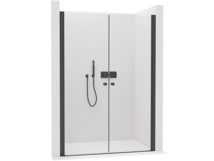 CERANO - Sprchové 2-křídlové dveře Antelo L/P - 6 mm - černá matná, transparentní sklo - 92x190 cm
