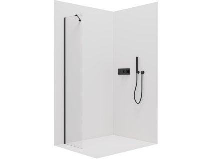 CERANO - Boční stěna Antelo L/P - 6 mm - černá matná, transparentní sklo - 30x190 cm