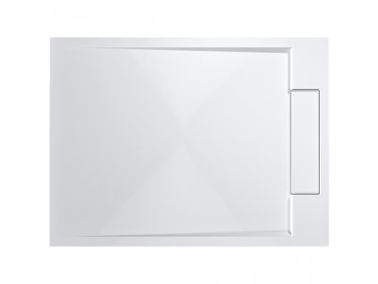 CERANO - Sprchová vanička z litého mramoru čtvercová Loro - bílá matná - 100x100 cm