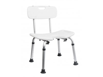 Koupelnová židle s opěradlem Erga HANDICAP - bílá - 49,5x84x54,5 cm