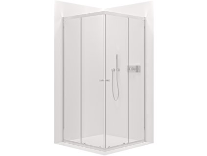 NIORO - Sprchový kout Fabrizio L/P - 5 mm - chrom, transparentní sklo - 80x80x190 cm - posuvný