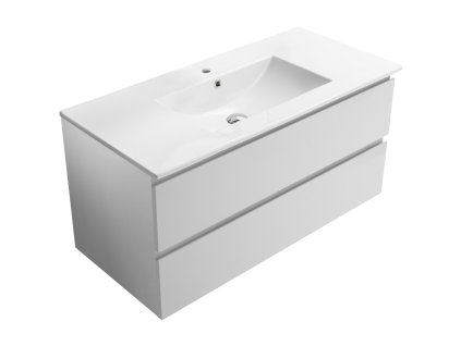CERANO - Koupelnová skříňka Carole + keramické umyvadlo Todo - bílá matná - 100x49,8x46 cm