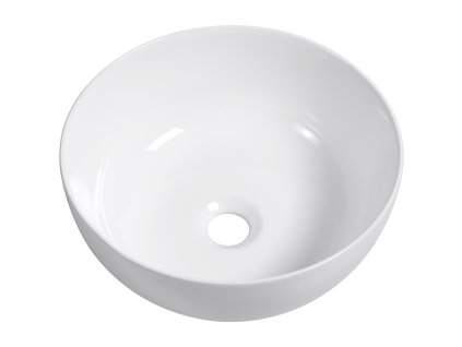 CERANO - Keramické umyvadlo na desku Elio - bílá lesklá - Ø 36 cm