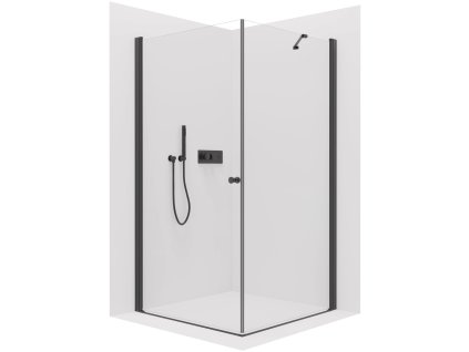 CERANO - Sprchový kout Antelo L/P - 6 mm - černá matná, transparentní sklo - 90x30x190 cm - otočný