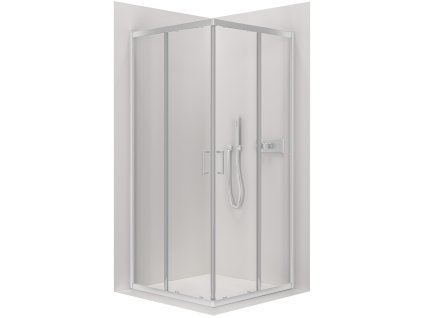 NIORO - Sprchový kout Fabrizio L/P + FastInstall - chrom, transparentní sklo - 80x80 cm - posuvný