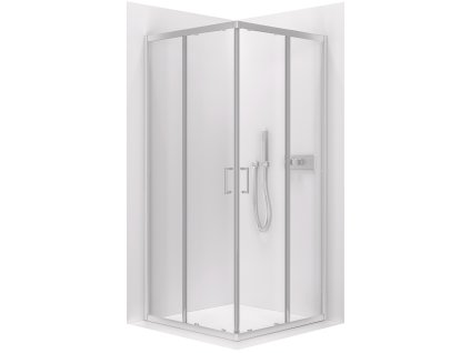 NIORO - Sprchový kout Fabrizio L/P + FastInstall - 5 mm - chrom, transparentní sklo - 80x80x190 cm - posuvný