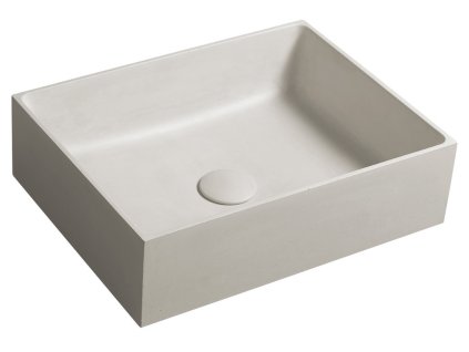 FORMIGO betonové umyvadlo na desku, 47,5x36,5cm, písková