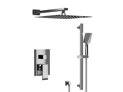 CUBEMIX podomítkový sprchový set s pákovou baterií, 2 výstupy, posuvný držák sprchy, chrom