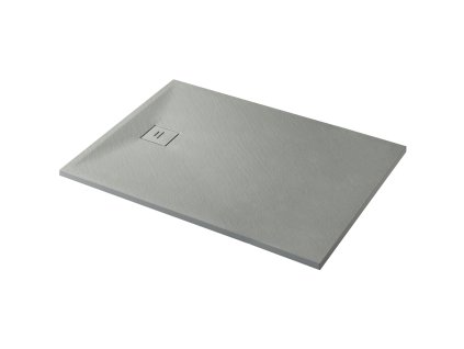 CERANO - Sprchová vanička obdélníková Pablo - SMC/minerální kompozit - strukturovaná šedá - 80x70x3 cm