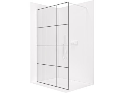 CERANO - Sprchová zástěna Walk-in Onyx Round L/P - 8 mm - kulatá vzpěra - bílá matná, industriální sklo - 120x200 cm