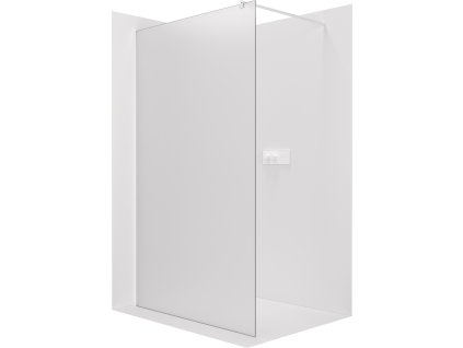CERANO - Sprchová zástěna Walk-in Onyx Round L/P - 8 mm - kulatá vzpěra - bílá matná, mléčné sklo - 100x200 cm