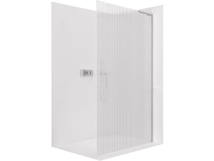 CERANO - Sprchová zástěna Walk-in Onyx L-pravá vzpěra - 8 mm - chrom, rýhované sklo - 110x200 cm