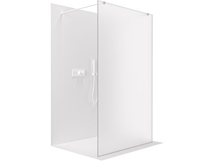 CERANO - Sprchová zástěna Walk-in Onyx Duo L/P - 8 mm - hranatá vzpěra - bílá matná, mléčné sklo - 60x200 cm