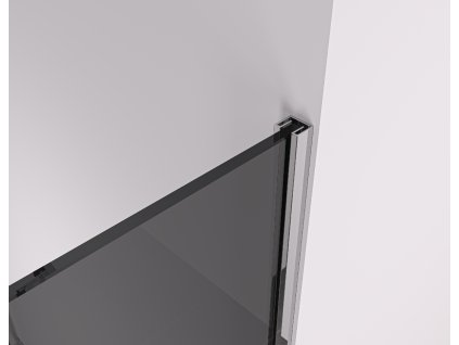 CERANO - Sprchová zástěna Walk-in Crystal T L/P - 8 mm - bezvzpěrový systém - chrom, grafitové sklo- 150x130 cm