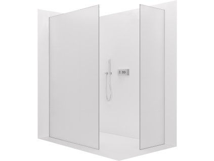 CERANO - Sprchová zástěna Walk-in Crystal T L/P - 8 mm - bezvzpěrový systém - chrom, mléčné sklo - 110x110 cm