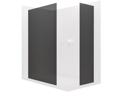 CERANO - Sprchová zástěna Walk-in Crystal T L/P - 8 mm - bezvzpěrový systém - bílá matná, grafitové sklo - 130x50x200 cm