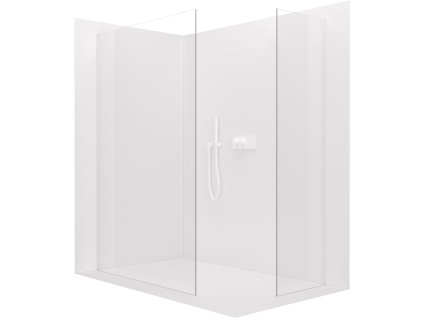 CERANO - Sprchová zástěna Walk-in Crystal T L/P - 8 mm - bezvzpěrový systém - bílá matná, transparentní sklo - 90x60x200 cm