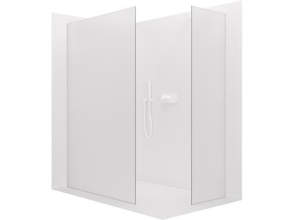 CERANO - Sprchová zástěna Walk-in Crystal T L/P - 8 mm - bezvzpěrový systém - bílá matná, mléčné sklo - 130x50x200 cm