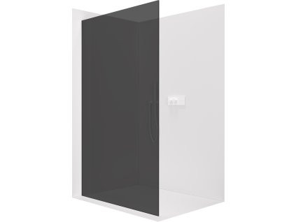 CERANO - Sprchová zástěna Walk-in Crystal L/P - 8 mm - bezvzpěrový systém - bílá matná, grafitové sklo - 130x200 cm