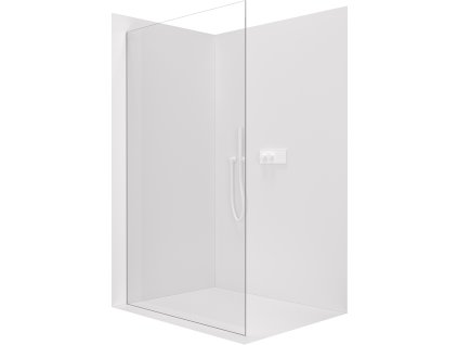 CERANO - Sprchová zástěna Walk-in Crystal L/P - 8 mm - bezvzpěrový systém - bílá matná, transparentní sklo - 80x200 cm