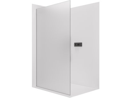 CERANO - Sprchová zástěna Walk-in Crystal L/P - 8 mm - bezvzpěrový systém - černá matná, mléčné sklo - 60x200 cm