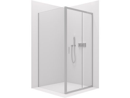 CERANO - Sprchový kout Varone LINE L/P - 6 mm - chrom, transparentní sklo - 120x100x195 cm - posuvný