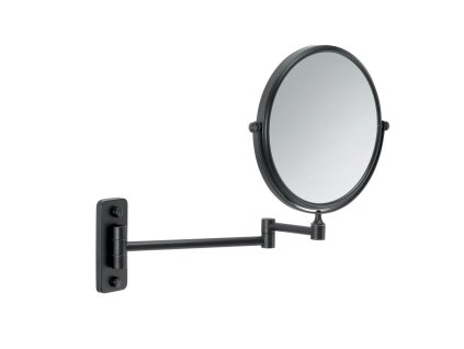 GAIA kosmetické zrcátko závěsné, Ø 180mm, oboustranné, černá mat