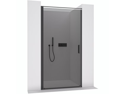 CERANO - Sprchové otočné dveře Porte L/P - 8 mm - černá matná, grafitové sklo - 100x195 cm