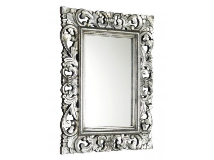 SAMBLUNG zrcadlo ve vyřezávaném rámu 60x80cm, stříbrná