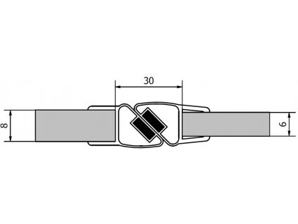 Sada dvou těsnění (magnet) na 6 a 8mm sklo, 2000mm