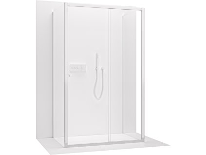 CERANO - Třístěnný sprchový kout Varone POINT U L/P - 6 mm - chrom, transparentní sklo - 110x90x195 cm - posuvný