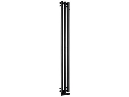 PILON otopné těleso 196x1800mm, se třemi háčky pro ručník, černá mat
