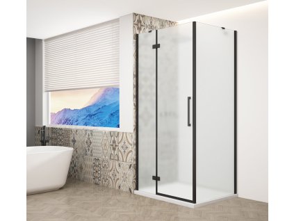 TRINITY BLACK obdélníkový sprchový kout 1200x900mm, matné sklo, levé