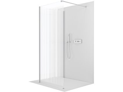 CERANO - Sprchová zástěna Walk-in Onyx Corner Cube L/P - 8 mm - chrom, rýhované sklo - 140x80 cm