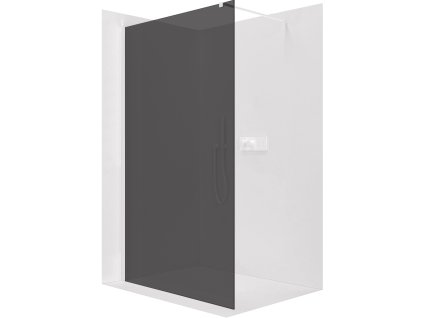 CERANO - Sprchová zástěna Walk-in Onyx Cube L/P - 8 mm - hranatá vzpěra - bílá matná, grafitové sklo - 40x200 cm