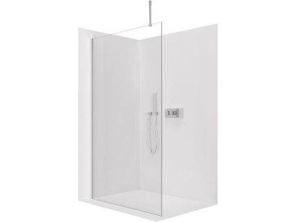 CERANO - Sprchová zástěna Walk-in Onyx Top Cube L/P - 8 mm - hranatá vzpěra - chrom, transparentní sklo - 30x200 cm