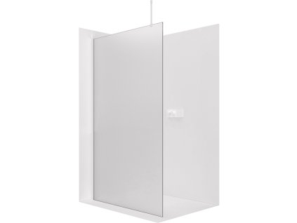CERANO - Sprchová zástěna Walk-in Onyx Top Round L/P - 8 mm - kulatá vzpěra - bílá matná, mléčné sklo - 30x200 cm