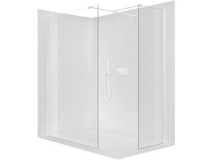 CERANO - Sprchová zástěna Walk-in Onyx T L/P - 8 mm - hranatá vzpěra - bílá matná, transparentní sklo - 40x40 cm