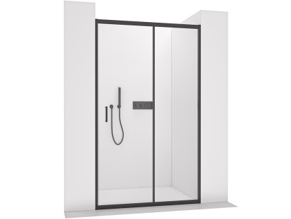 CERANO - Sprchové posuvné dveře Orlano L/P - 5 mm - černá matná, transparentní sklo - 130x195 cm