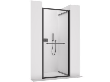 CERANO - Sprchové posuvné dveře Versaro L/P - 6 mm - černá matná, transparentní sklo - 90x195 cm - zasouvací