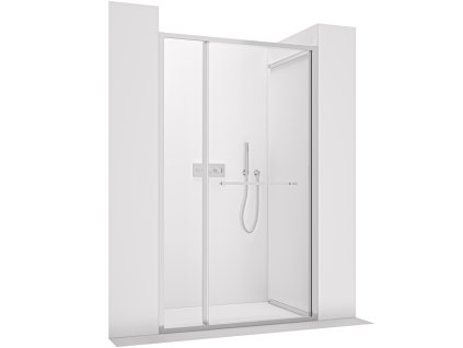 CERANO - Sprchové posuvné dveře Versaro L/P - 6 mm - chrom, transparentní sklo - 130x195 cm - zasouvací