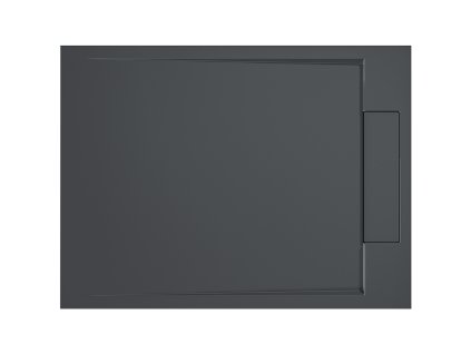 CERANO - Sprchová vanička z litého mramoru čtvercová Loro - tmavě šedá - 100x100 cm