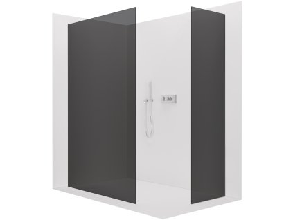 CERANO - Sprchová zástěna Walk-in Crystal T L/P - 10 mm - bezvzpěrový systém - chrom, grafitové sklo - 150x100x200 cm