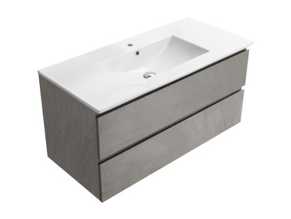 CERANO - Koupelnová skříňka Carole + keramické umyvadlo Todo - betonově šedá - 100x49,8x46 cm