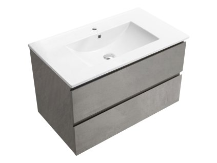CERANO - Koupelnová skříňka Carole + keramické umyvadlo Todo - betonově šedá - 81x49,5x46,5 cm
