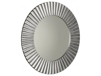 PRIDE kulaté zrcadlo v dřevěném rámu ø 90cm, stříbrná