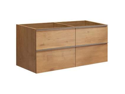 CERANO - Koupelnová skříňka pod umyvadlo s úchytkou Velora - dub medový, chromová úchytka - 119x49,8x45,2 cm