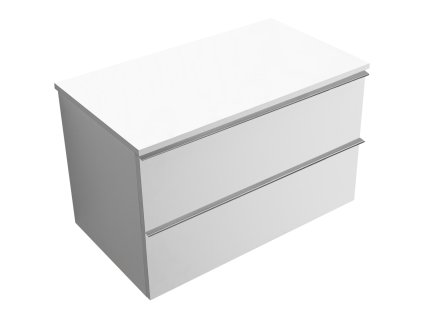 CERANO - Koupelnová skříňka pod umyvadlo s úchytkou/deskou pod umyvadlo Velora - 18 mm - bílá matná, chromová úchytka - 99x49,8x46 cm