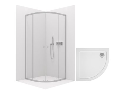 CERANO – Sprchový kout Orso L/P 6 mm -  chrom + CERANO - Sprchová vanička Piato - bílá lesklá - 90x90 cm